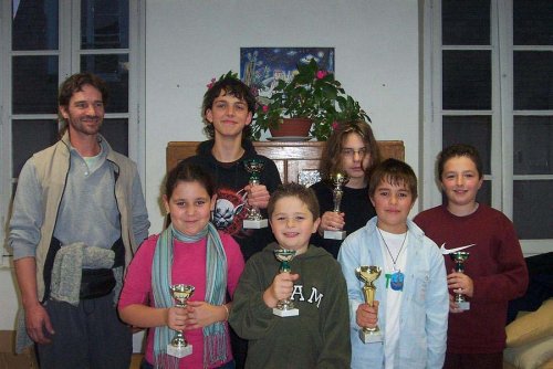 Les Champions 2005 avec le Dir. Départemental Jeunes Michel Cordier